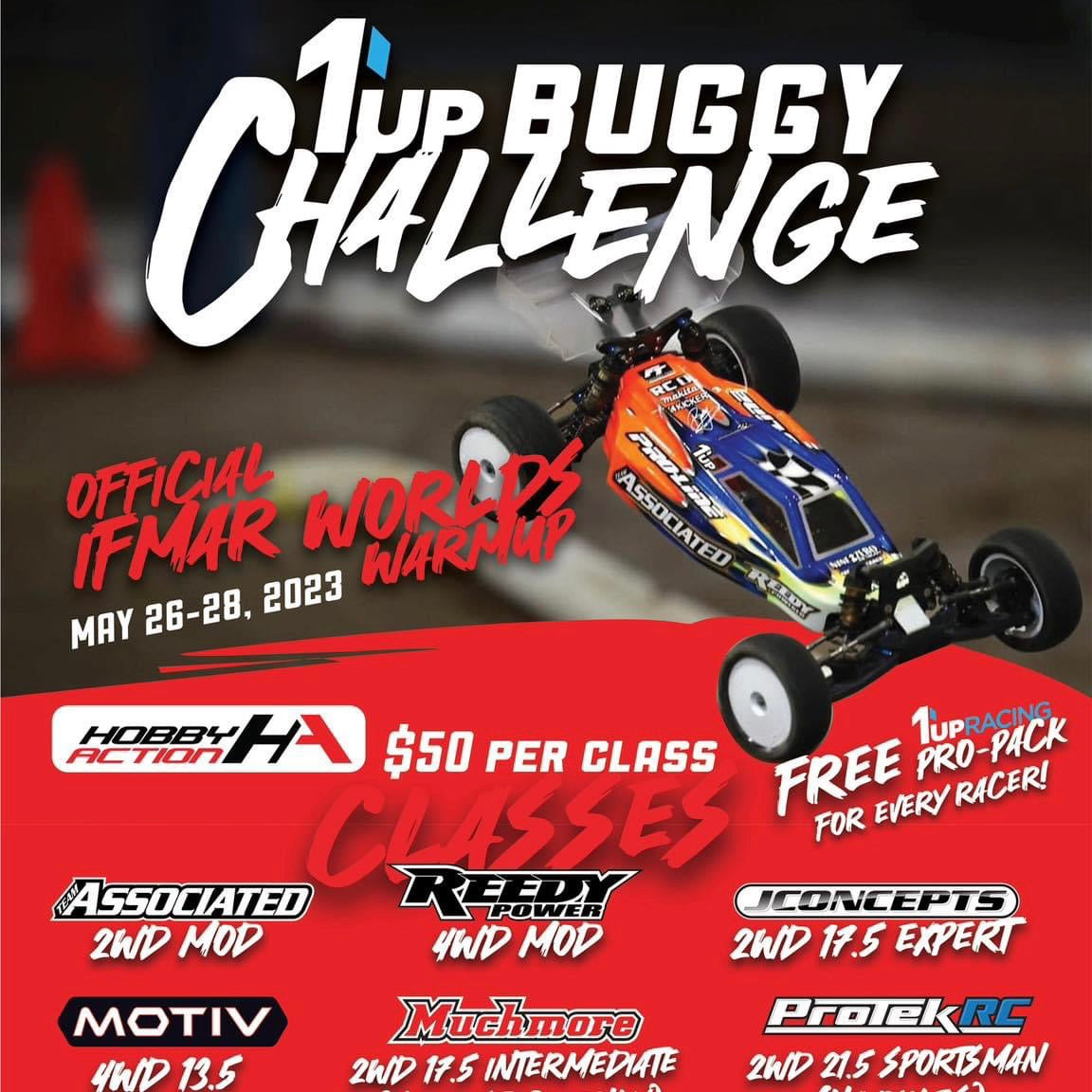 Sign ups open Sunday for the 1up Buggy Challenge at Hobby Action RC raceway
