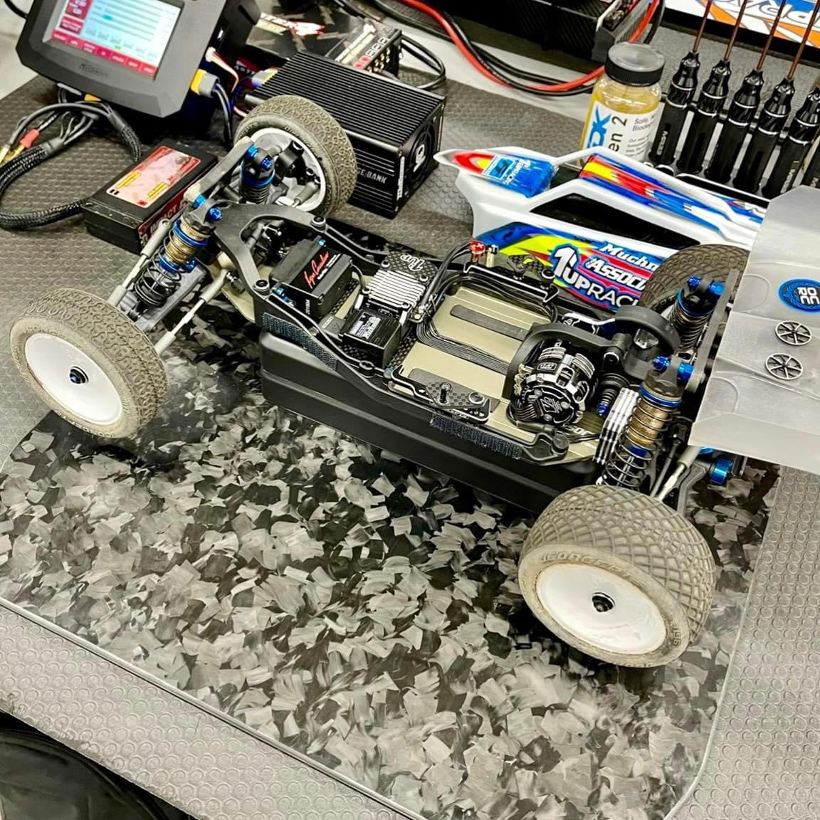 Randy Caster Showing off the Original Forged Carbon Fiber Pit Board