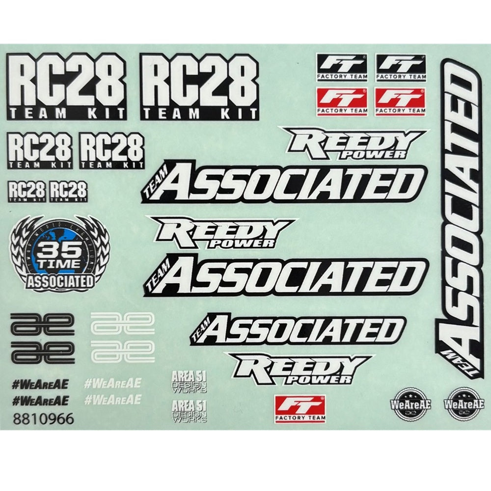 Team Associated RC28 Decal Sheet