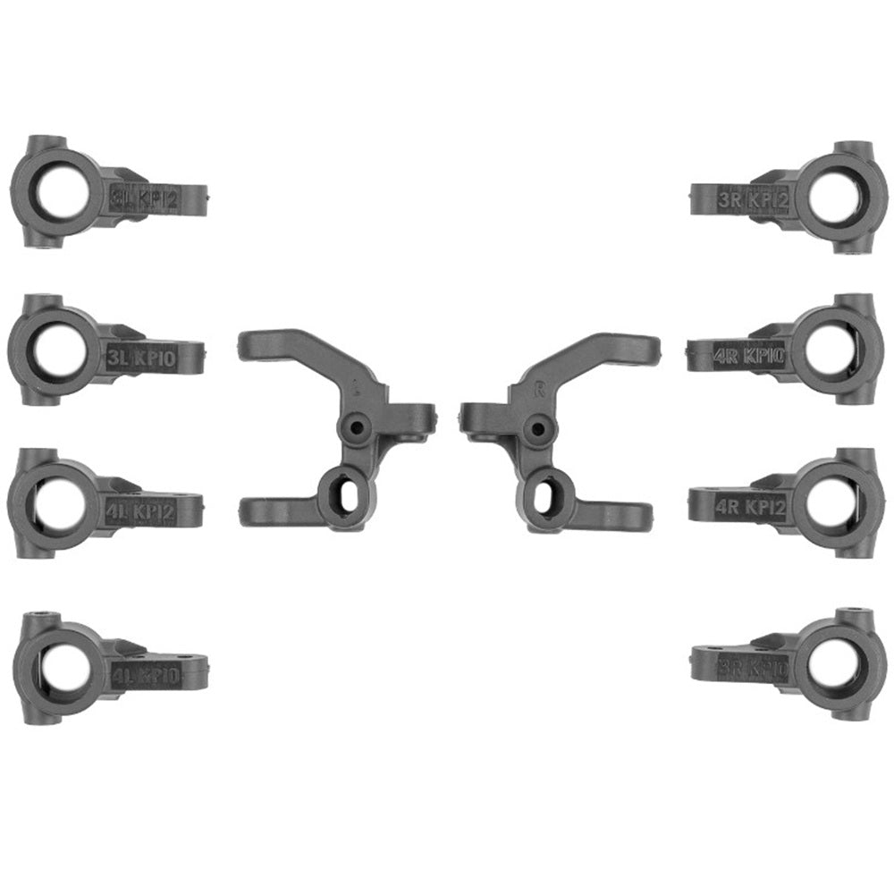 FT RC10B7.1 Caster And Steering Block Set, Carbon
