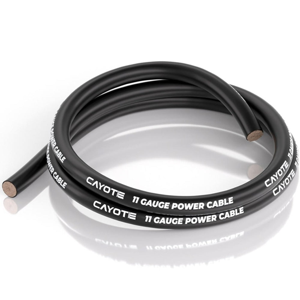 Cayote Thin-Wall Silicone Wire (Black) (1 Meter) (11AWG)