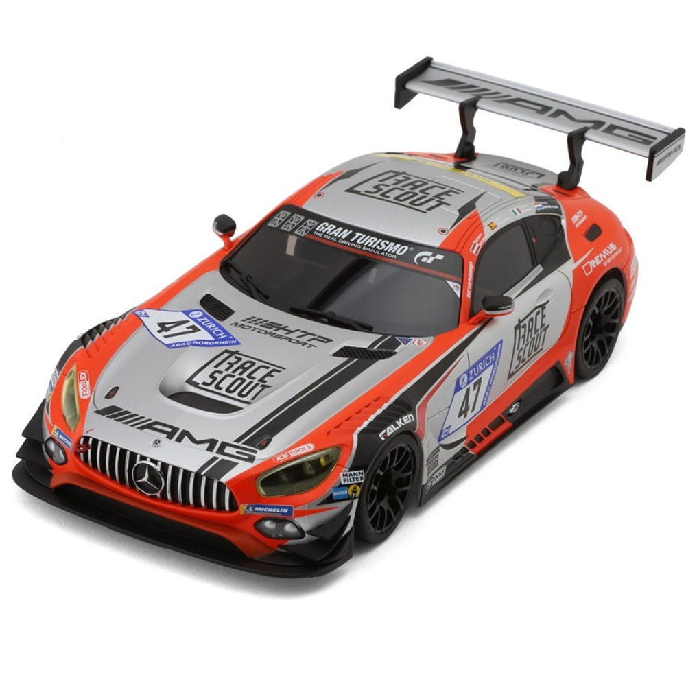 Kyosho MR-04W-MM Mercedes AMG GT3 No.47 Nuremberg 2018 Pre-Painted Body (Silver/Orange)