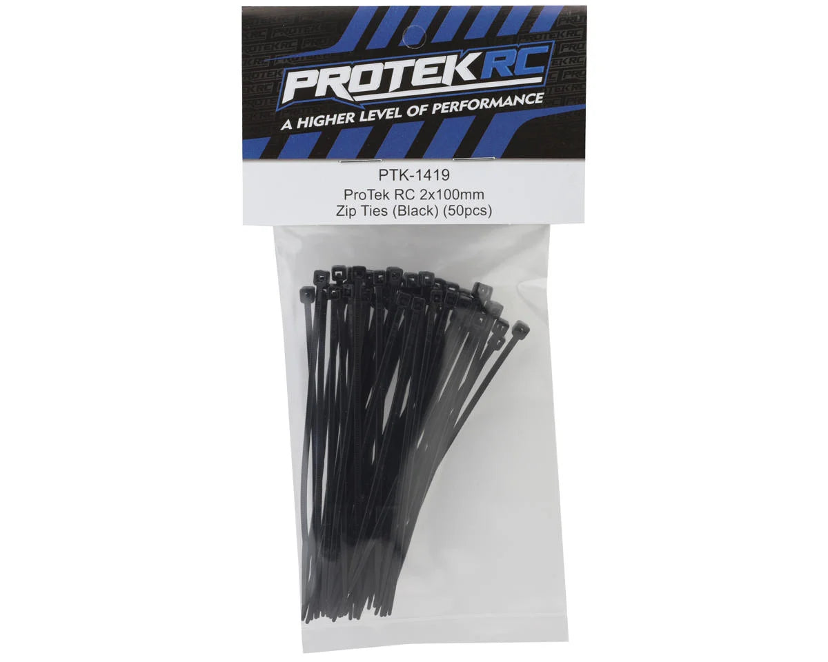 ProTek RC 2x100mm Black Zip Ties - 50pcs