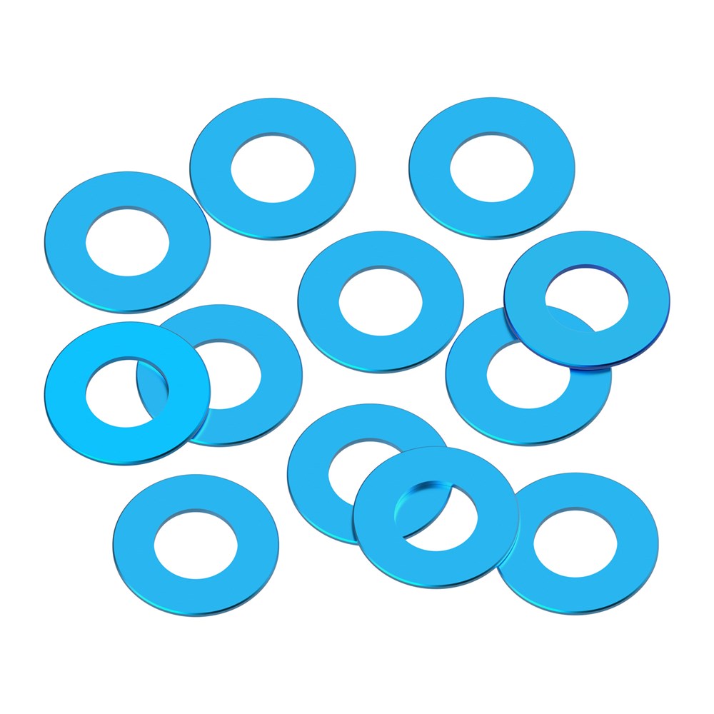 1up Racing Precision Aluminum Shims - 3x6x0.25mm - Bright Blue