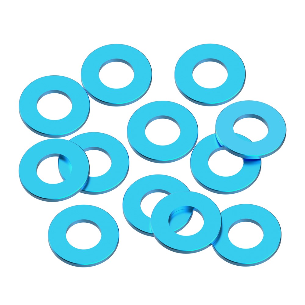 1up Racing Precision Aluminum Shims - 3x6x0.50mm - Bright Blue