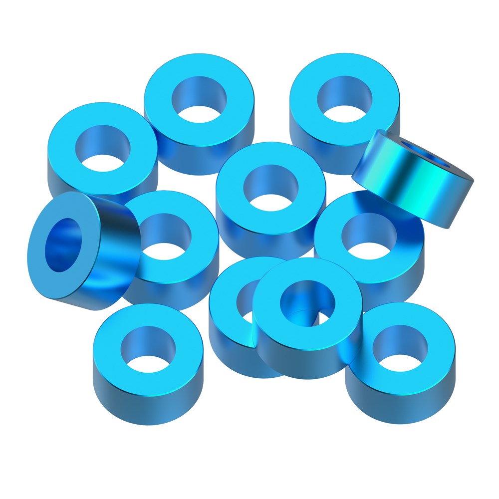 1up Racing Precision Aluminum Shims - 3x6x3mm - Bright Blue