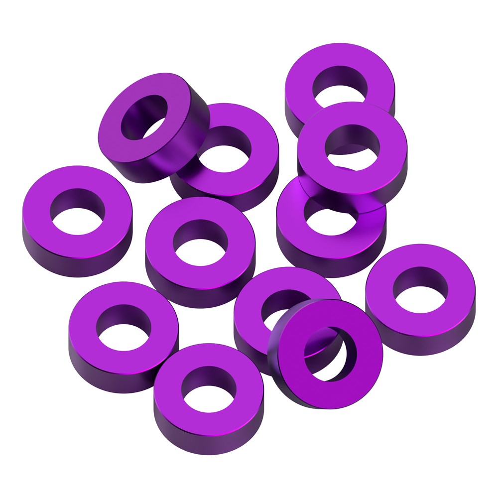 1up Racing Precision Aluminum Shims - 3x6x2mm - Purple