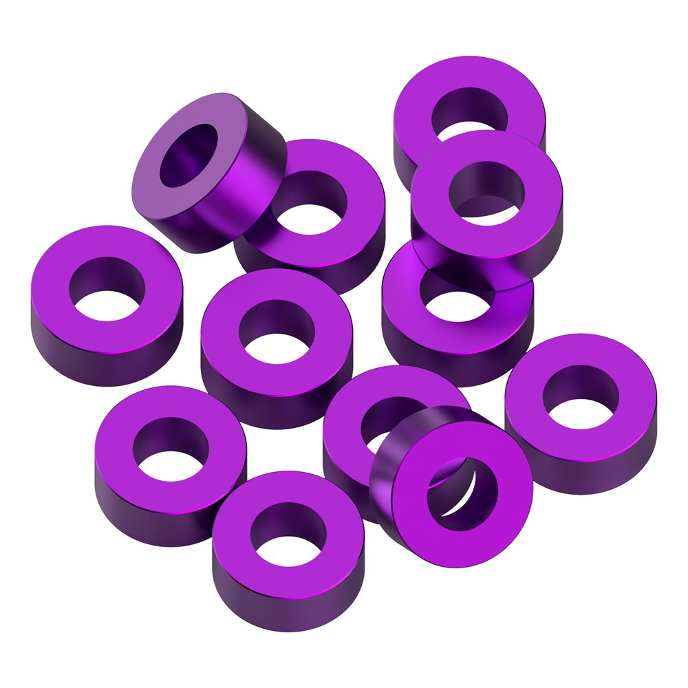 1up Racing Precision Aluminum Shims - 3x6x2.5mm - Purple