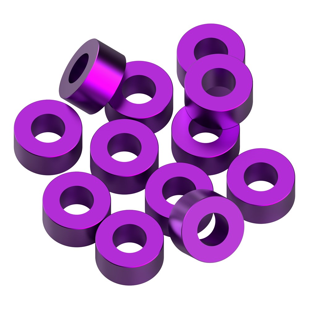 1up Racing Precision Aluminum Shims - 3x6x3mm - Purple