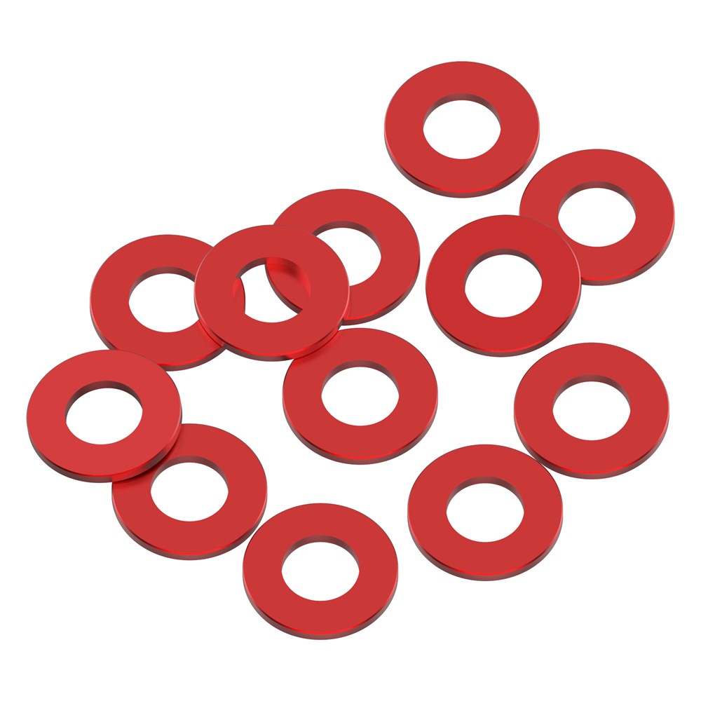 1up Racing Precision Aluminum Shims - 3x6x0.50mm - Red