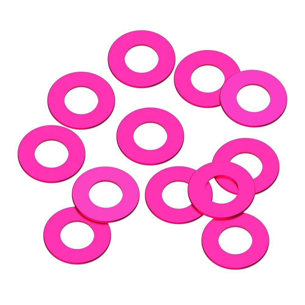 1up Racing Precision Aluminum Shims - 3x6x0.25mm - Hot Pink