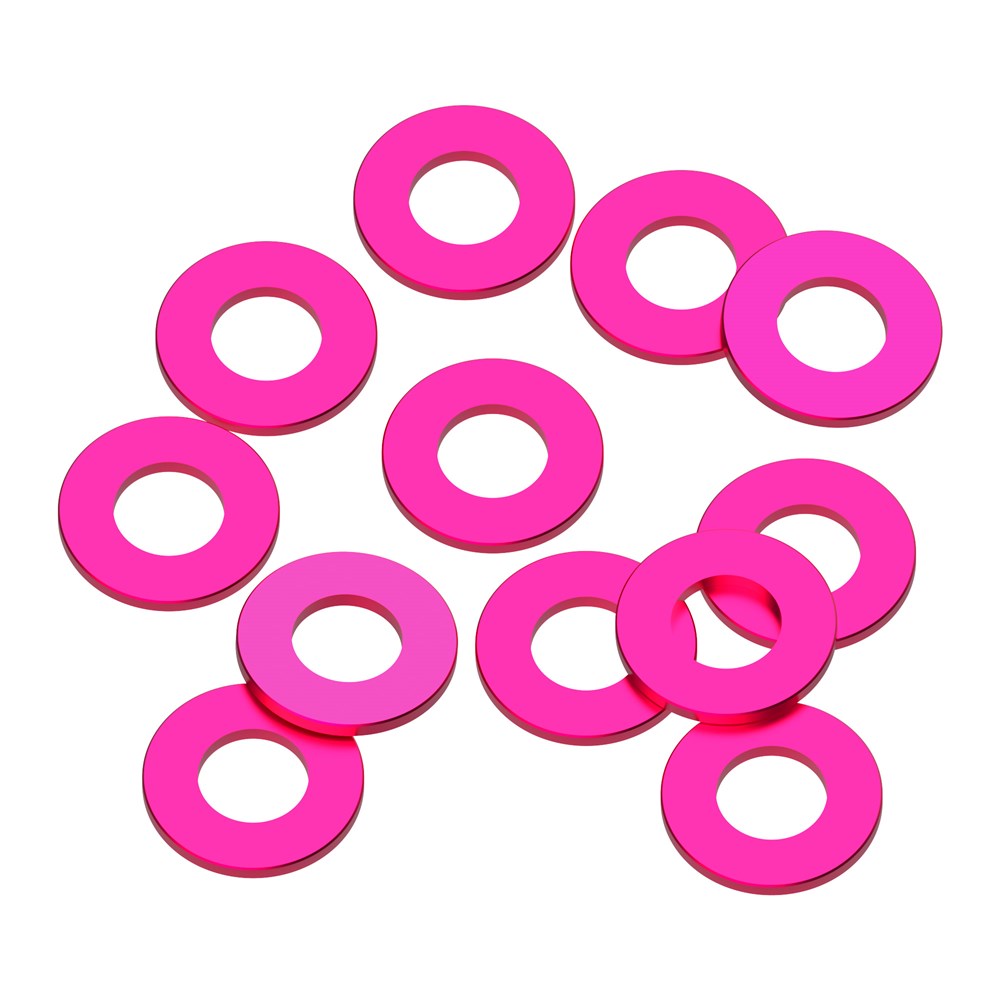 1up Racing Precision Aluminum Shims - 3x6x0.50mm - Hot Pink