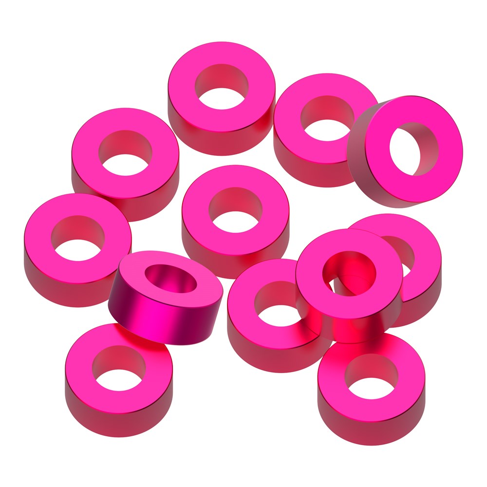 1up Racing Precision Aluminum Shims - 3x6x2.5mm - Hot Pink