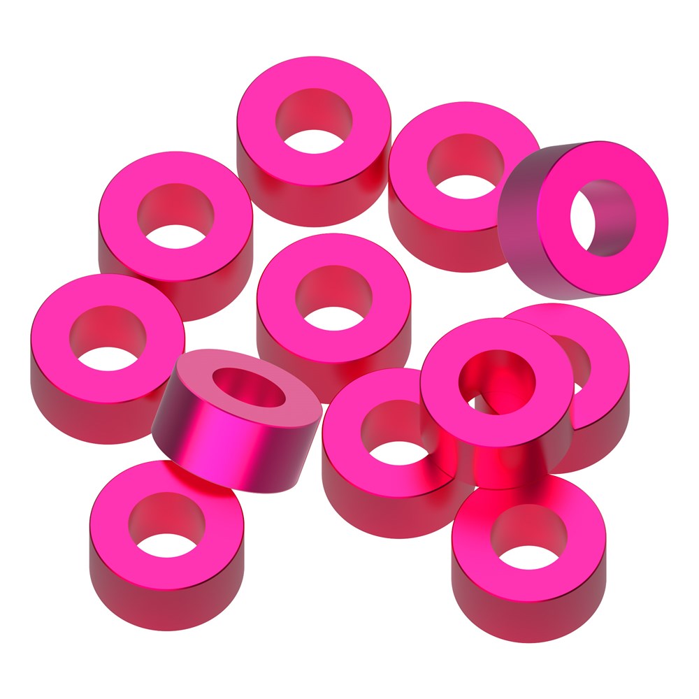 1up Racing Precision Aluminum Shims - 3x6x3mm - Hot Pink