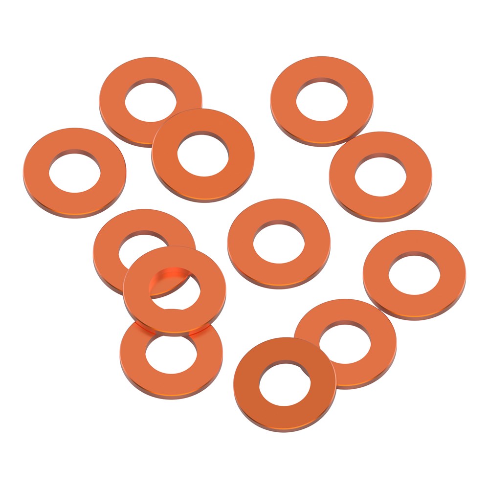 1up Racing Precision Aluminum Shims - 3x6x0.50mm - Orange