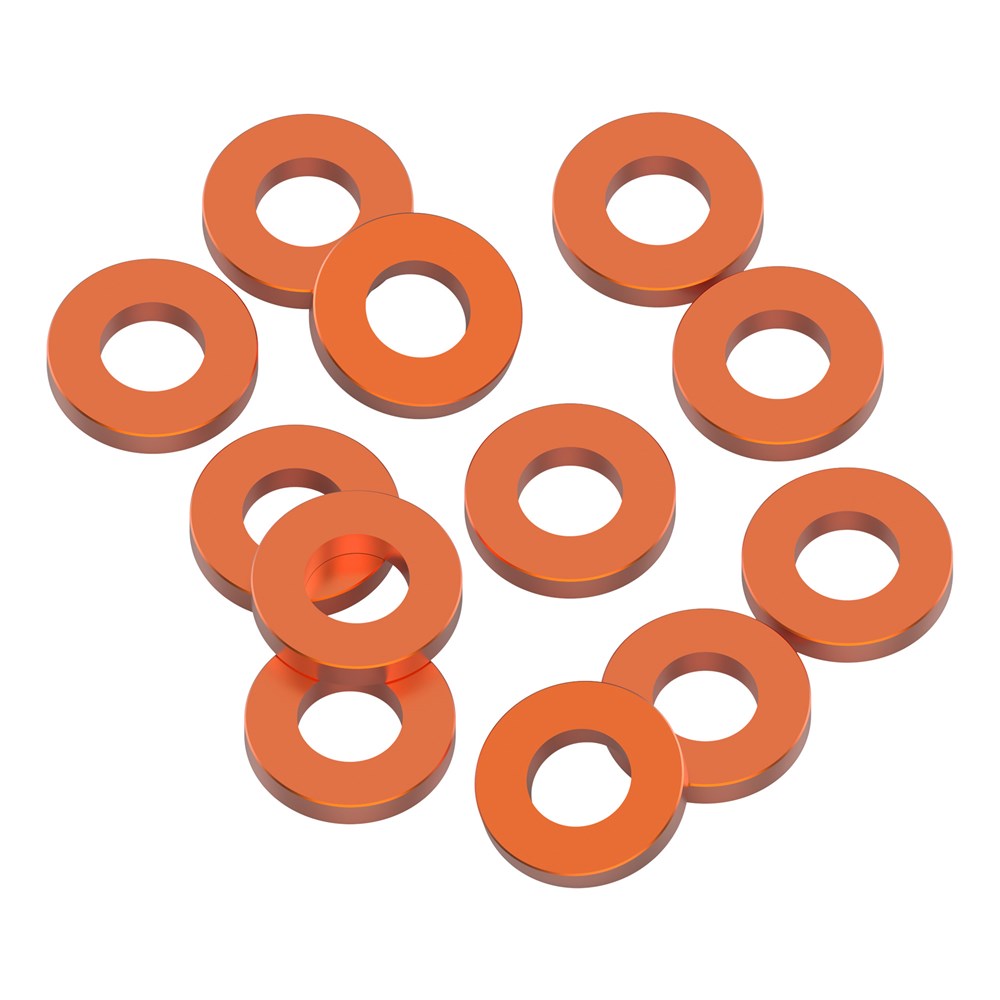 1up Racing Precision Aluminum Shims - 3x6x1mm - Orange