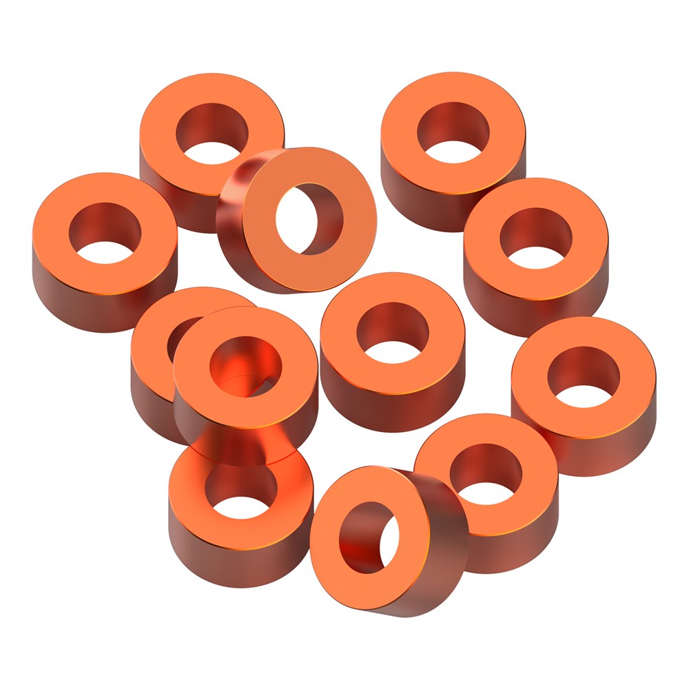 1up Racing Precision Aluminum Shims - 3x6x3mm - Orange