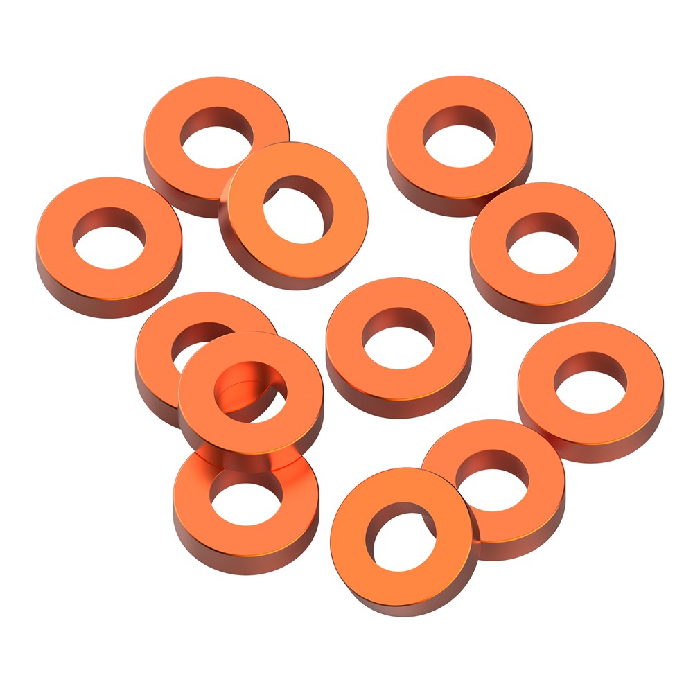 1up Racing Precision Aluminum Shims - 3x6x1.5mm - Orange