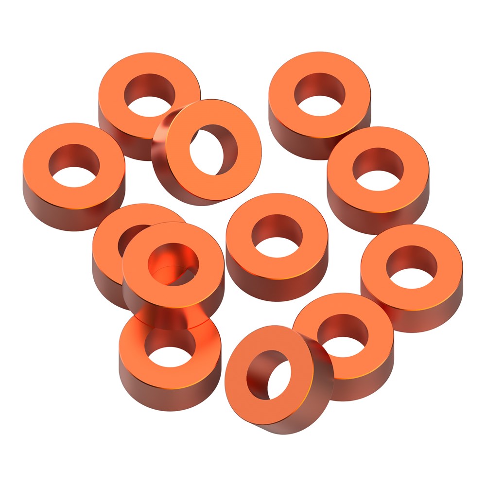 1up Racing Precision Aluminum Shims - 3x6x2.5mm - Orange