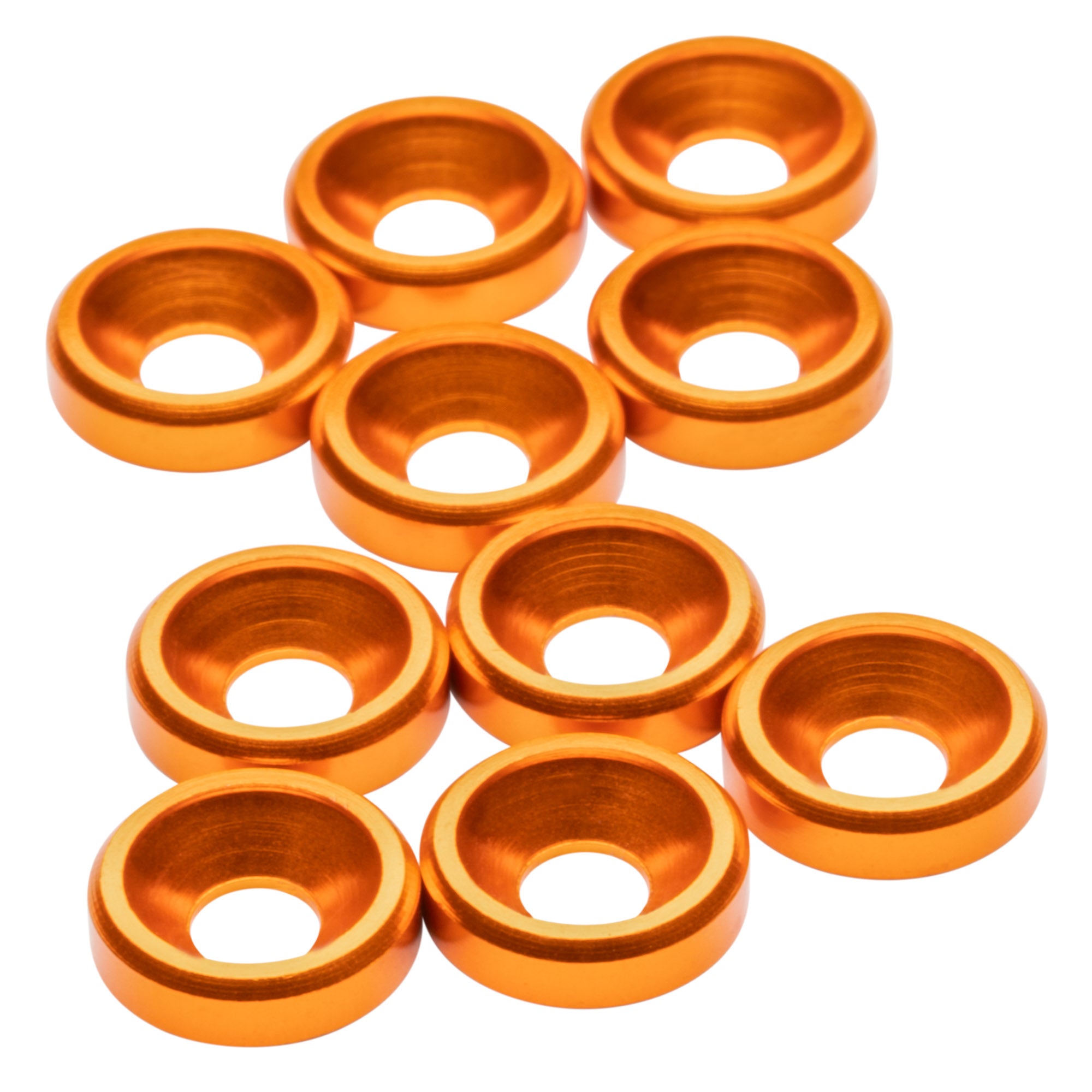 1up Racing Premium Aluminum Countersunk Washers - Orange