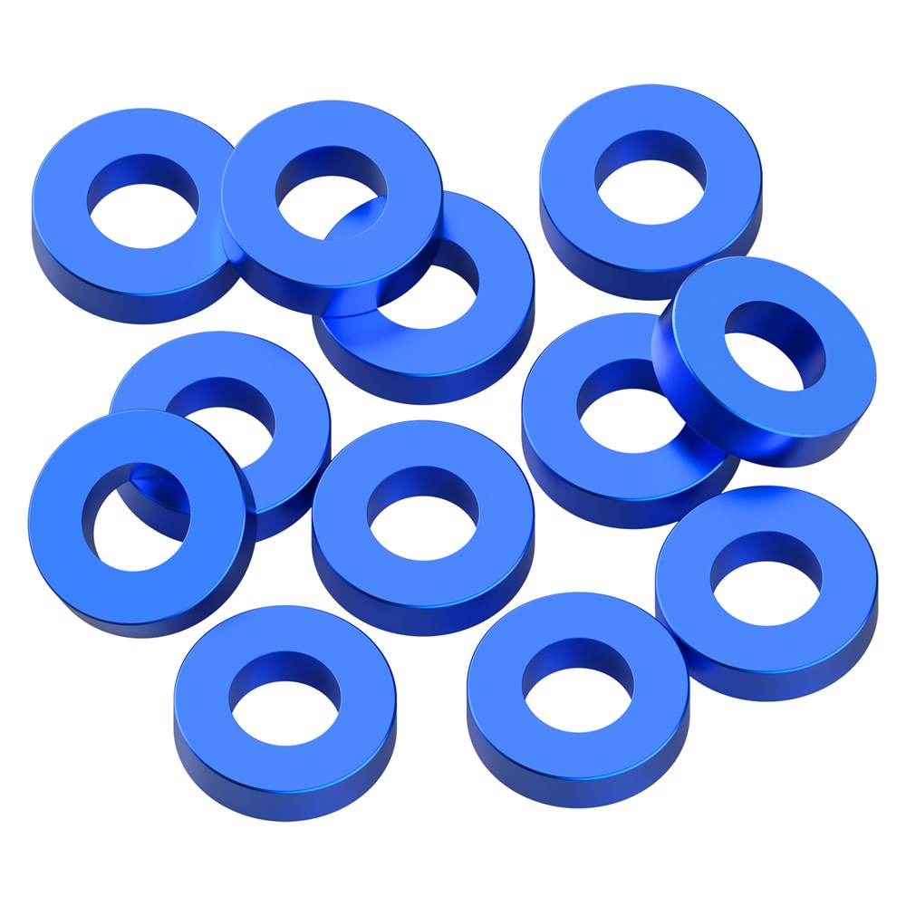 1up Racing Precision Aluminum Shims - 3x6x1.5mm - Dark Blue