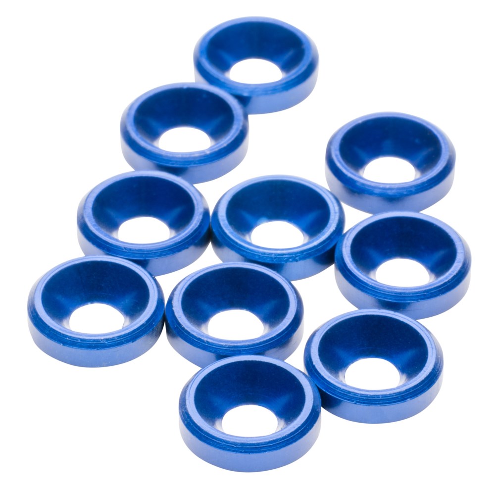 1up Racing Premium Aluminum Countersunk Washers - Dark Blue