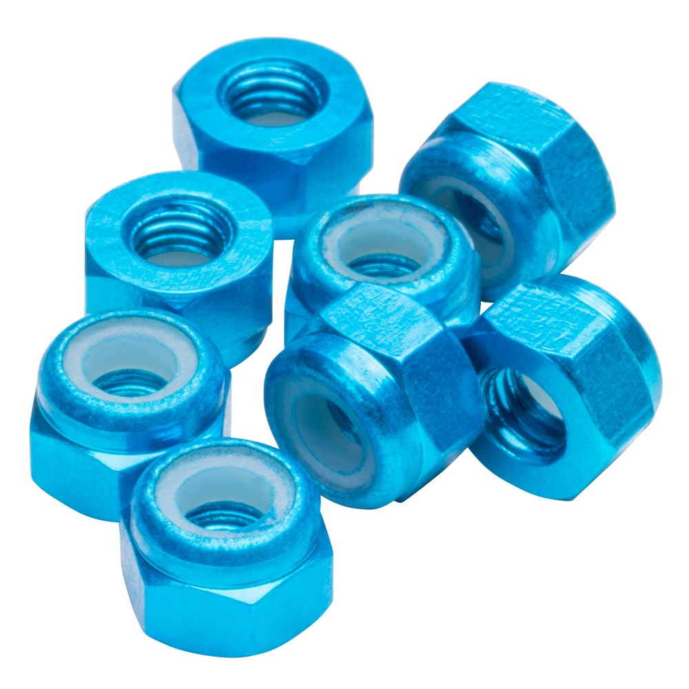 1up Racing Premium Aluminum Locknuts M3 - Bright Blue