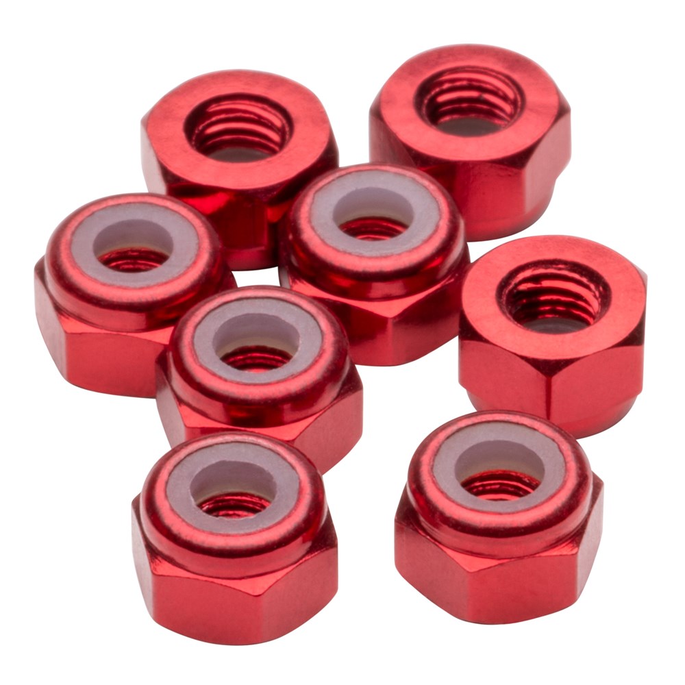 1up Racing Premium Aluminum Locknuts M3 - Red