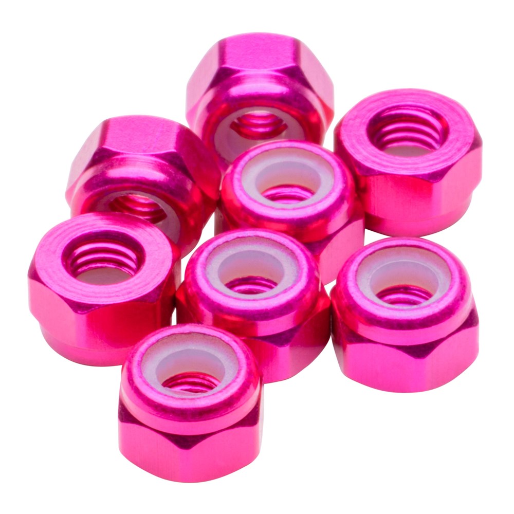 1up Racing Premium Aluminum Locknuts M3 - Hot Pink