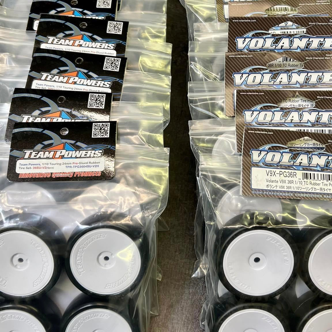 Restock of Team Powers and Volante Tires