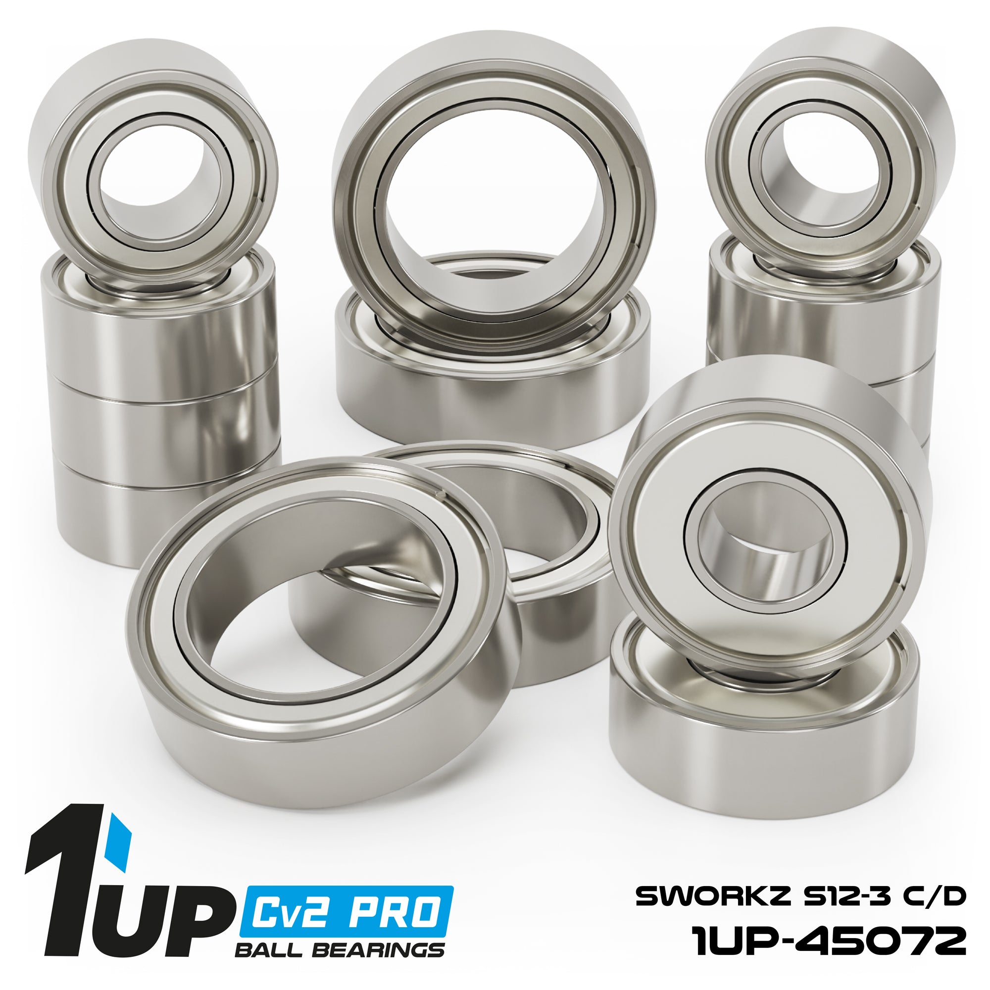1up Racing Cv2 Pro Ball Bearing Set - Sworkz S12-3 C/D