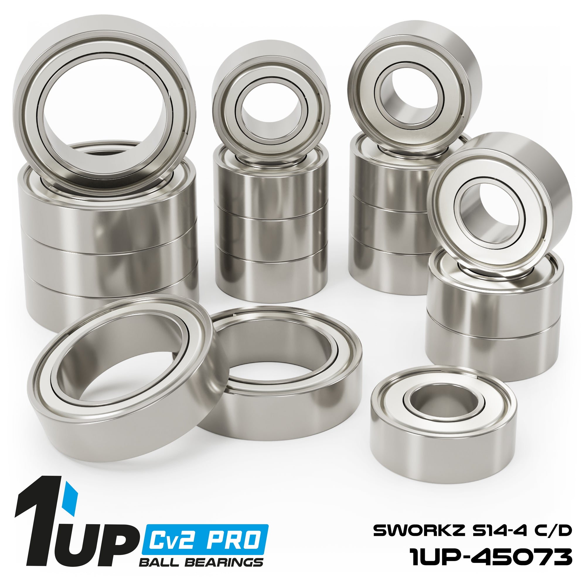 1up Racing Cv2 Pro Ball Bearing Set - Sworkz S14-4 C/D