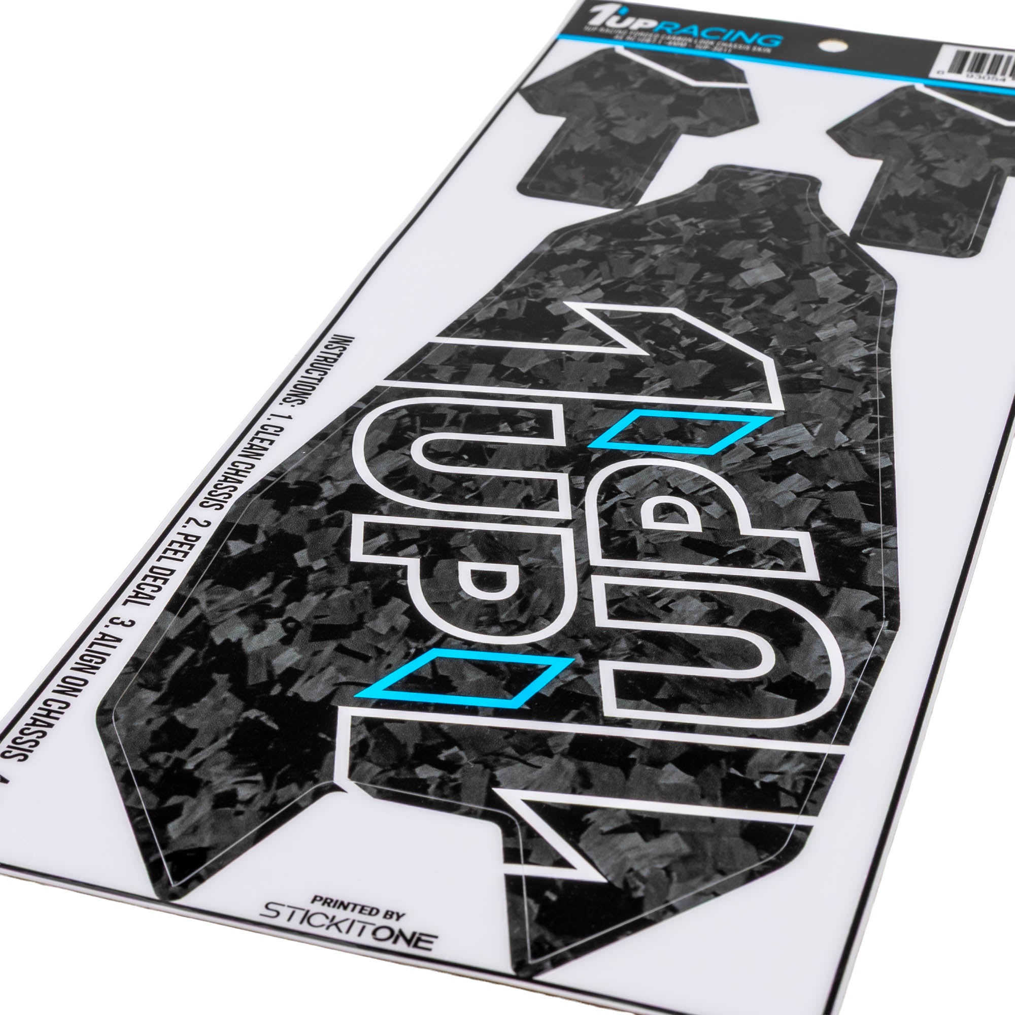 1up Racing Forged Carbon Look Chassis Skin - AE RC10B7.1 -4mm