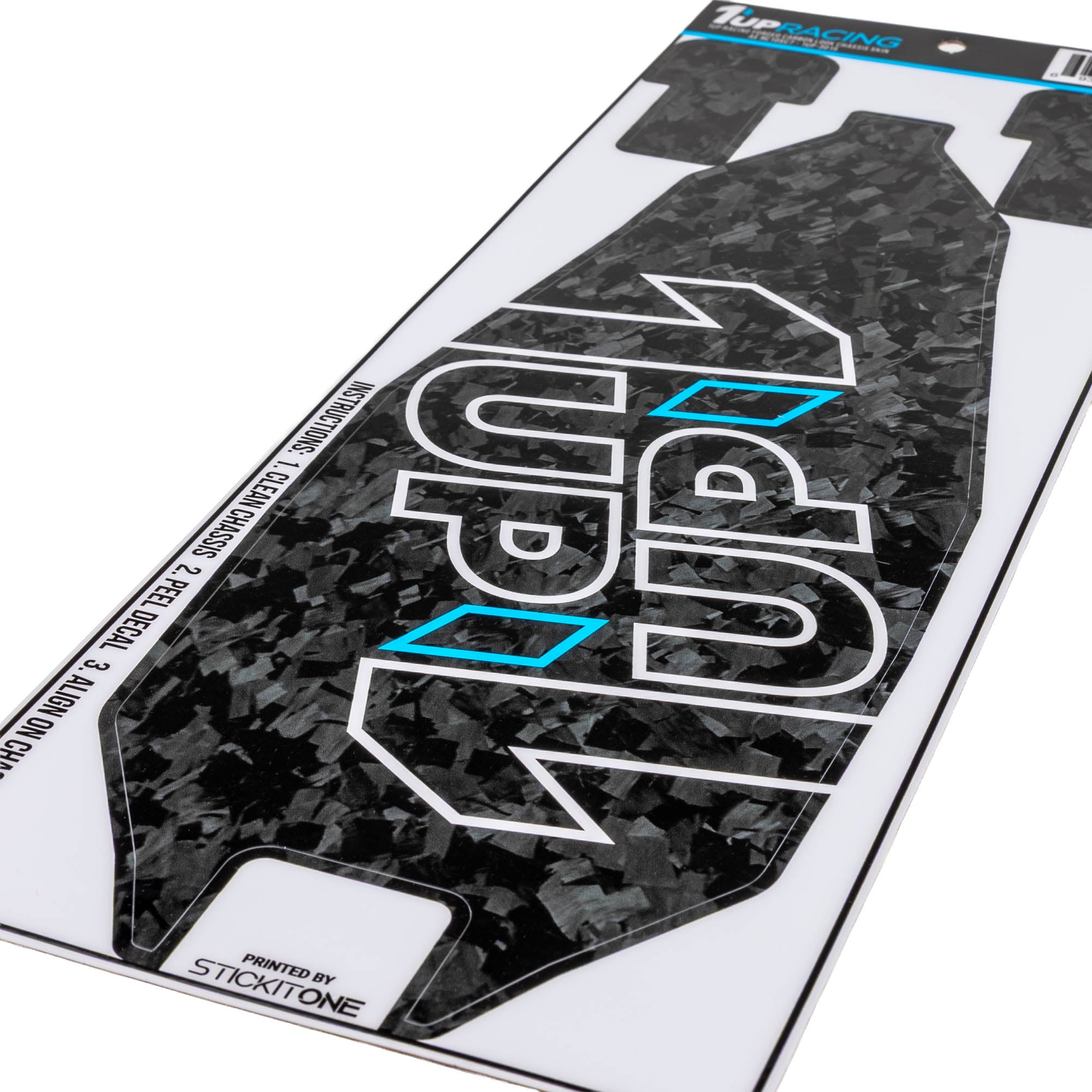 1up Racing Forged Carbon Look Chassis Skin - AE RC10SC7