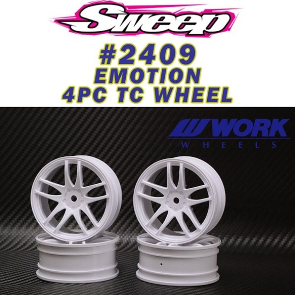 Sweep Racing DXE Asphalt TC Tires on Work Emotion Wheels - 4 pack