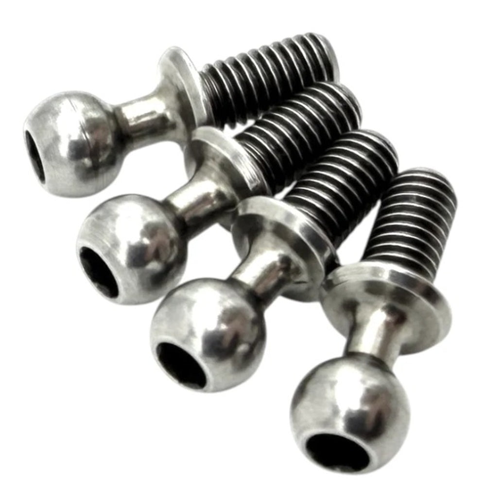 RC MAKER 4.3mm Male Ball Stud (Long) Polished (4)