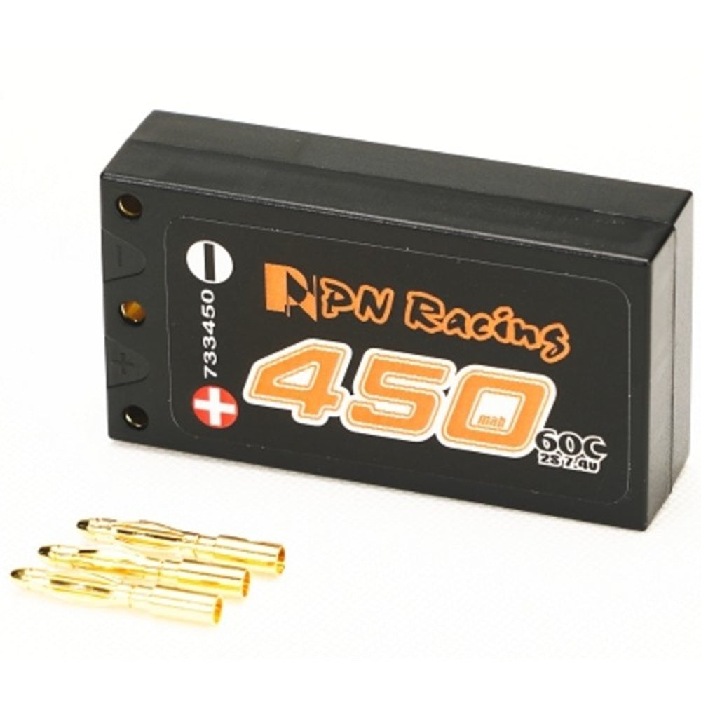 PN Racing V6 LiPo 2S 7.4V 450mah 60C Hardcase Battery