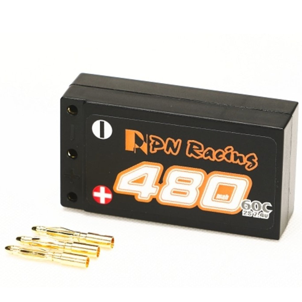 PN Racing V6 LiPo 2S 7.4V 480mah 60C Hardcase Battery