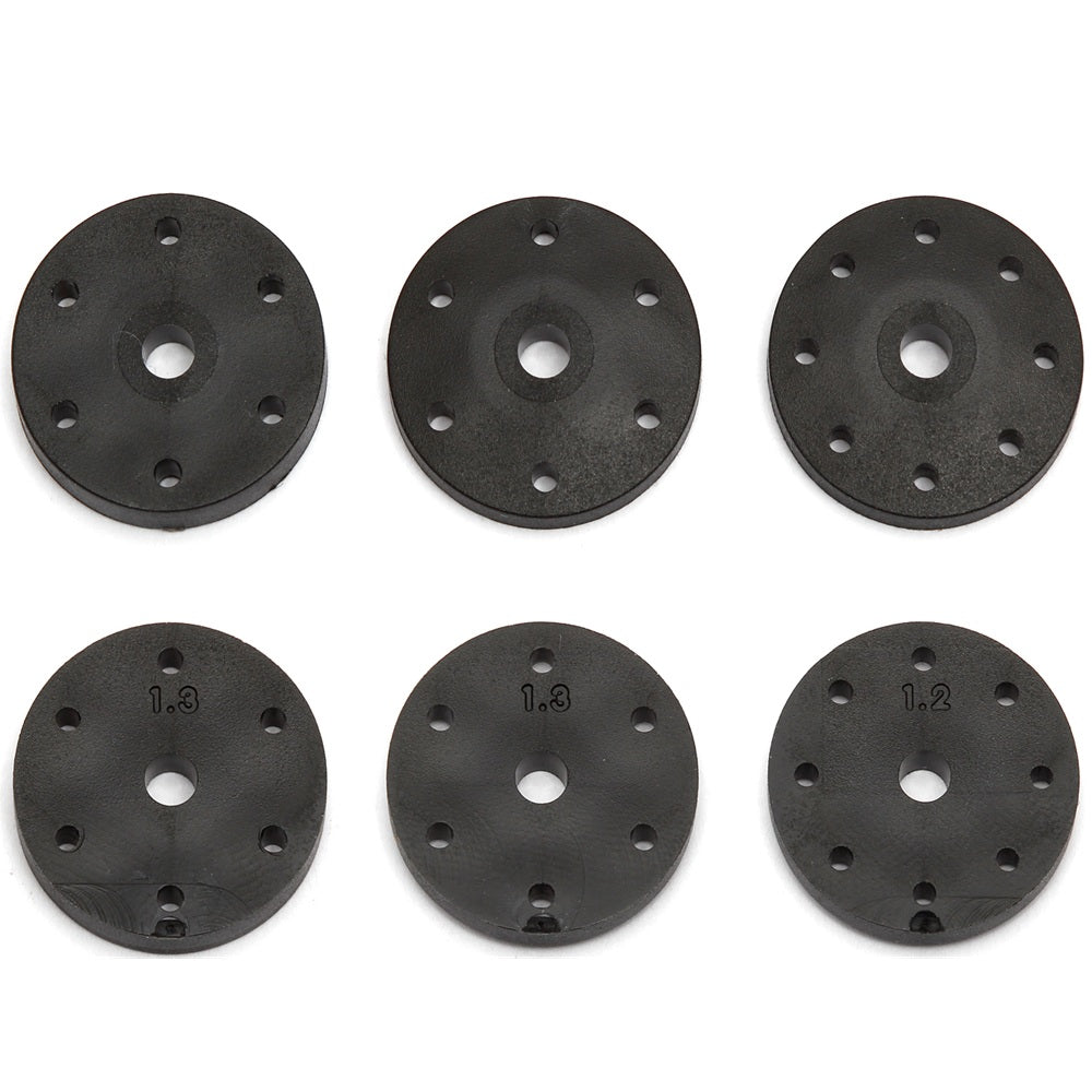 Team Associated 16mm Shock Piston 2 8x1.2 Tapered, 2 6x1.3 Tapered, 2 6x1.3 Flat
