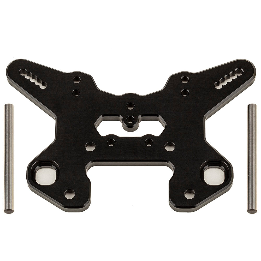 Team Associated RC8T4 Front Shock Tower V2, black aluminum