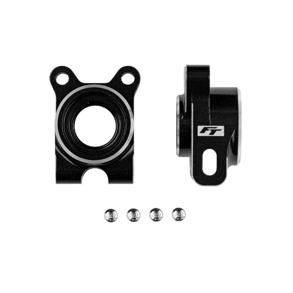 FT RC10B7 Aluminum Rear Hubs, -4 Offset, Black