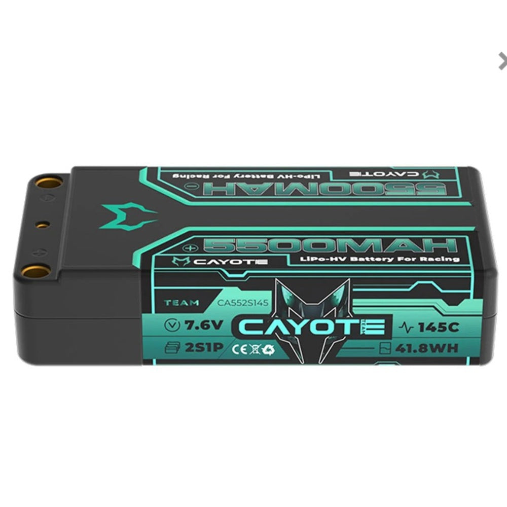 Cayote 2S 145C LCG Shorty LiHV Battery (7.6V/5500mAh) w/5mm Bullets