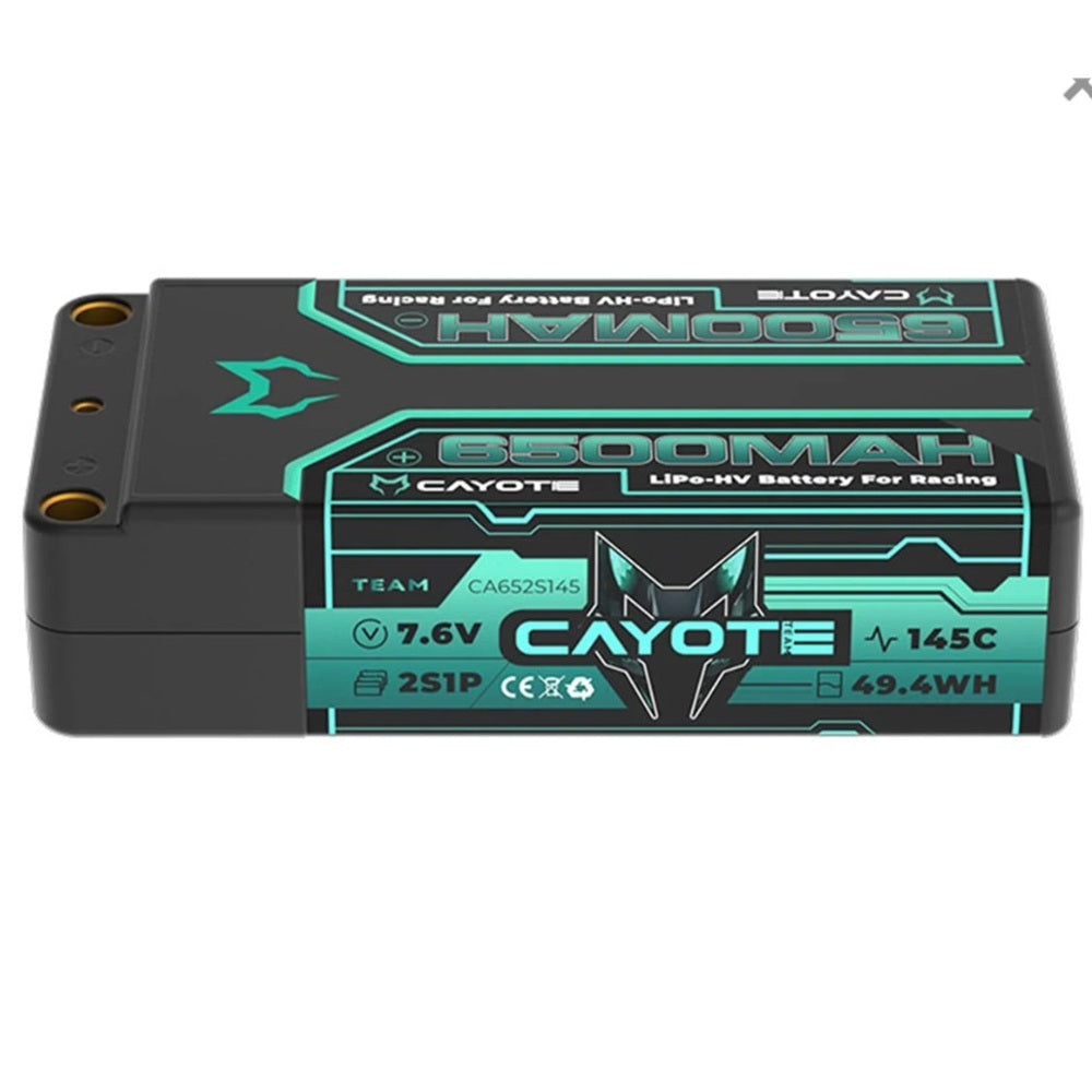 Cayote 2S 145C LCG Shorty LiHV Battery (7.6V/6500mAh) w/5mm Bullets