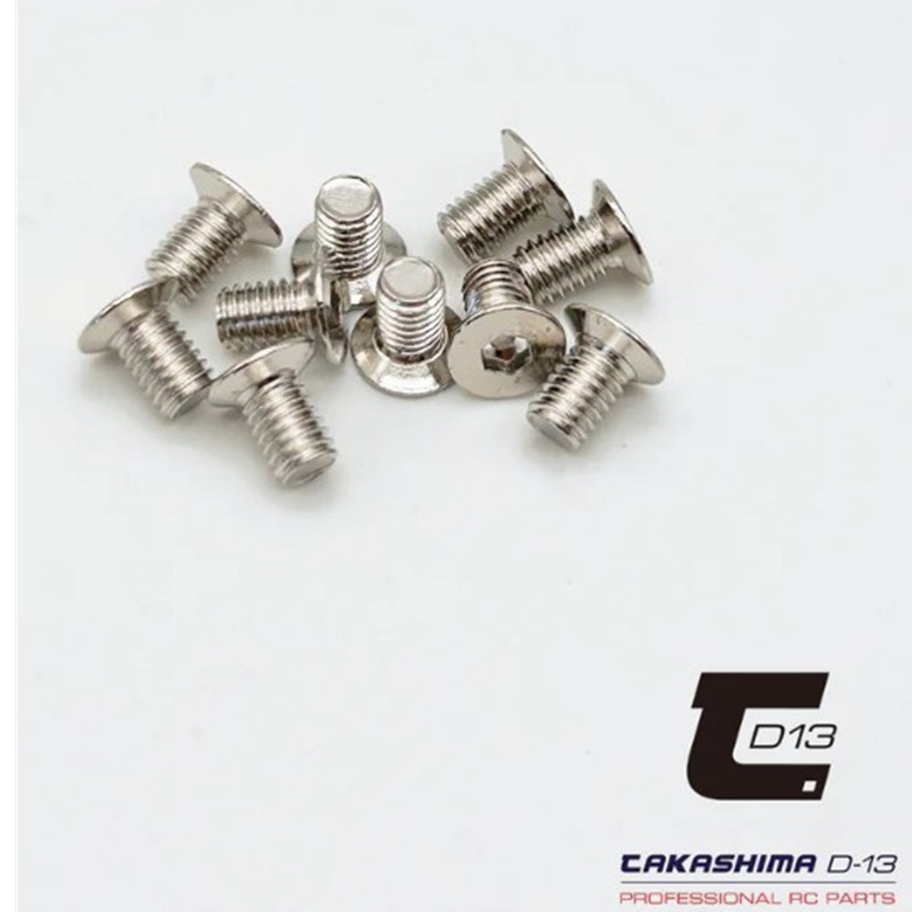 TD13 Flat head 120-Degree Grade 12.9 hardened Carbon Steel Screws - 10pcs