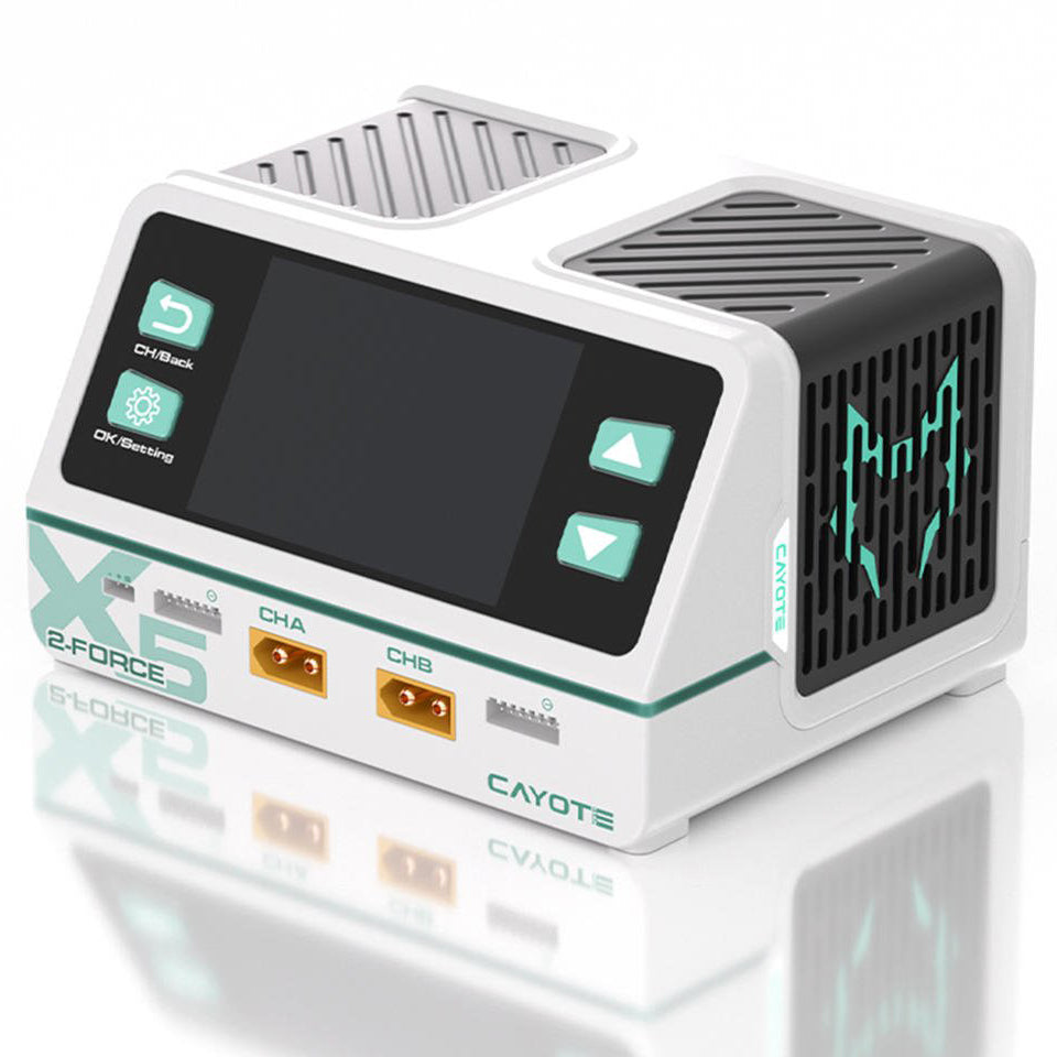 Cayote 2-Force X5 Racing Dual Battery Charger w/XT90 Charge Lead - 6S/40A