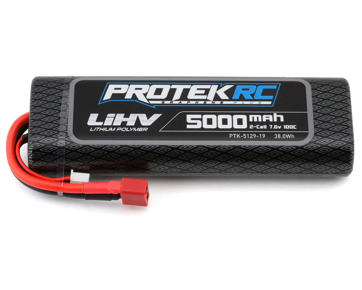 ProTek RC 5000mAh 7.6v 100C 2S Si-Graphene + HV Stick Pack TCS LiPo Battery