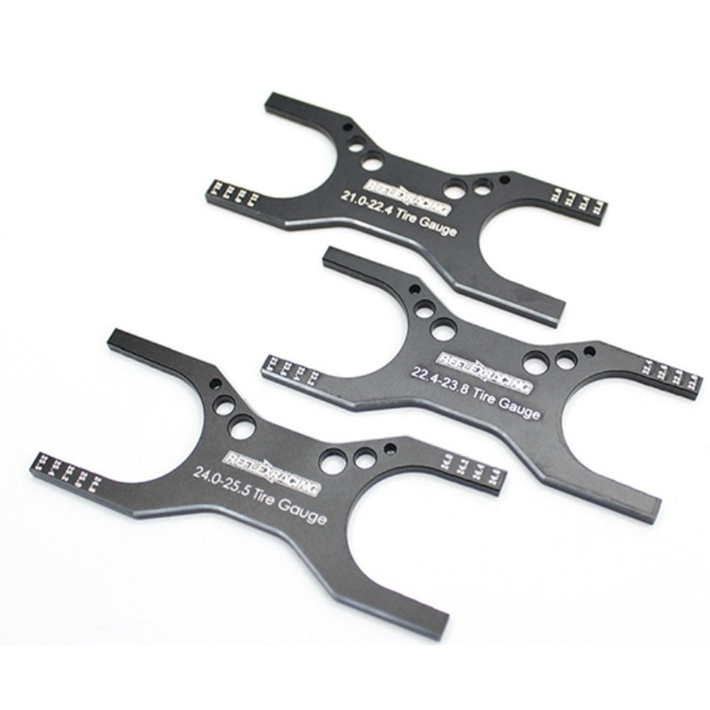 Reflex Racing Aluminum Tire Gauge Set (3pcs) - 21.0mm to 25.5mm
