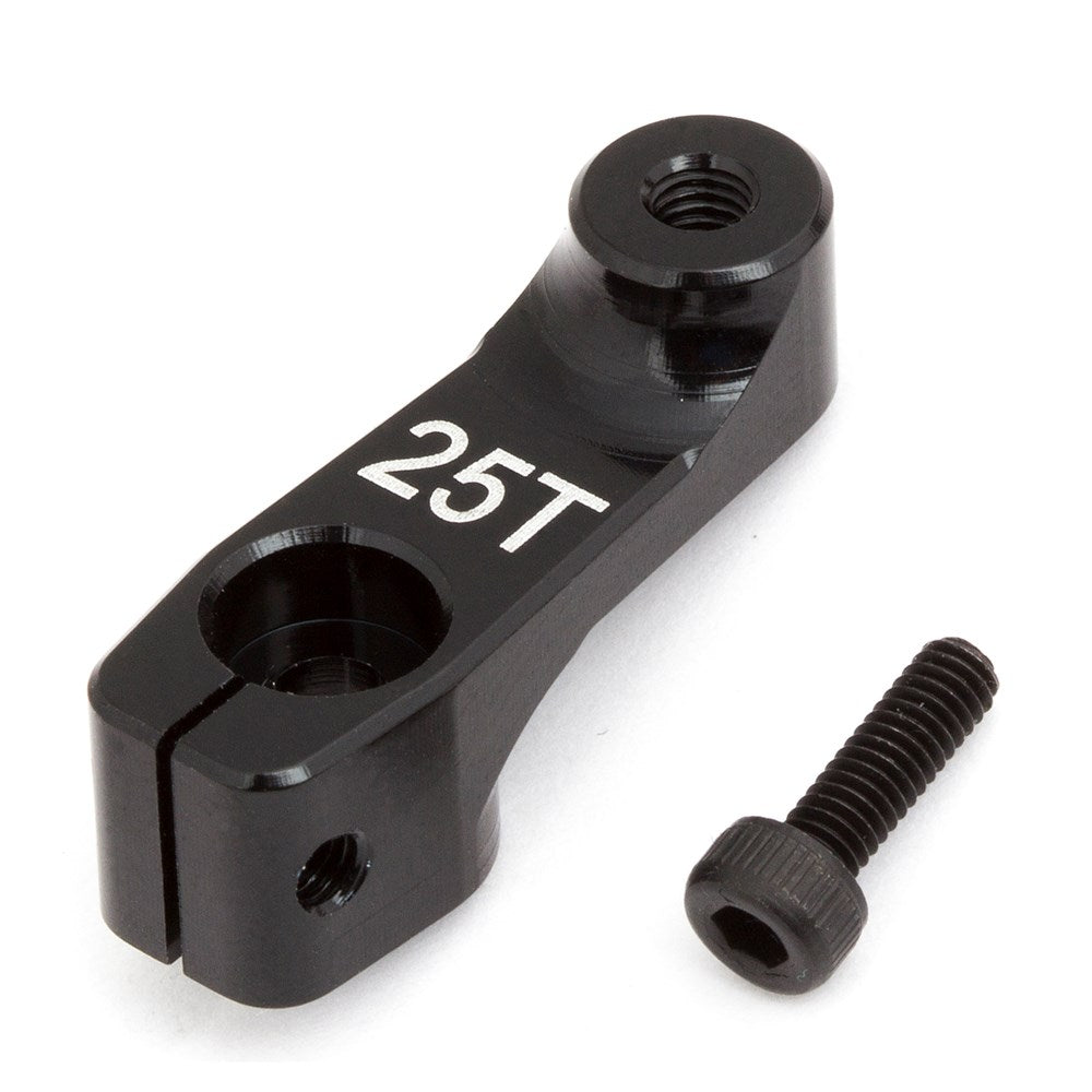 Braccio Porta-servo Reefs RC REEFS104 Long Neck HD, Alluminio Nero, 25 Denti (25T), Clamping