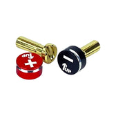 1up Racing LowPro Bullet Plugs w/ Grips - 4mm Red/Black