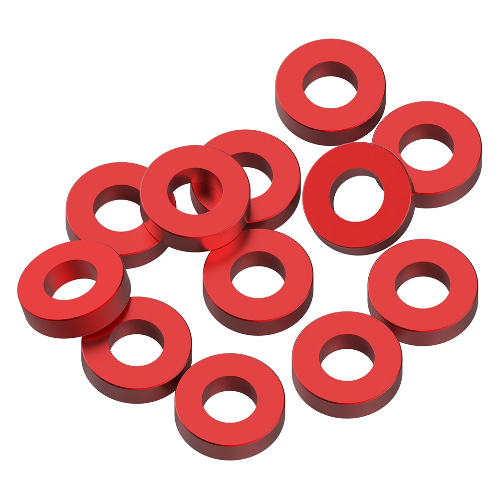 1up Racing Precision Aluminum Shims - 3x6x1.5mm - Red